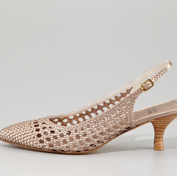Stuart Weitzman Metallic Kitten Heels 9.5 M - Picture 2 of 7